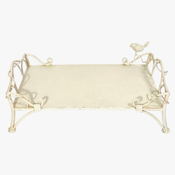 Vintage Painted Wrought Iron Tray 18.5"x11 3/4"x6 1/2" - Picture 1 of 7